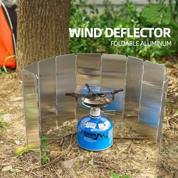 10 шт. ветроотражатель для плиты Складной портативный ветроотражатель для барбекю на открытом воздухе для пикника из алюминиевого сплава