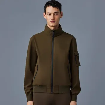 1019 2023 Демисезонный мужской пиджак с воротником-стойкой Y2K Повседневная куртка на открытом воздухе водонепроницаемый пастернак Однотонное модное пальто