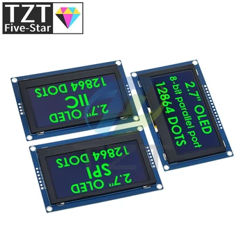 2,7-дюймовый OLED-ЖК-дисплей 128x64 Приводы SSD1327 IIC/SPI/8-битный параллельный порт для Arduino
