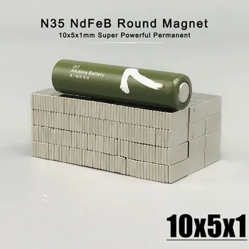 20-1000 шт прямоугольных магнитов N35 10x5x1 мм Суперсильный неодимовый магнит 10*5*1 мм Размер NdFeB 10 мм x 5 мм x 1 мм