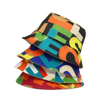 2021 Модная панама с буквенным принтом Для женщин и мужчин, Хлопковые кепки в стиле хип-хоп, Обратимые Рыбацкие Кепки, Панама