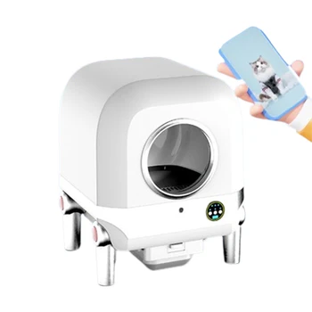 2023 Новый 68-литровый автоматический ящик для кошачьего туалета, видеомонитор, управление приложением Wi-Fi, Интеллектуальный самоочищающийся туалет для домашних животных, товары для кошек на заказ