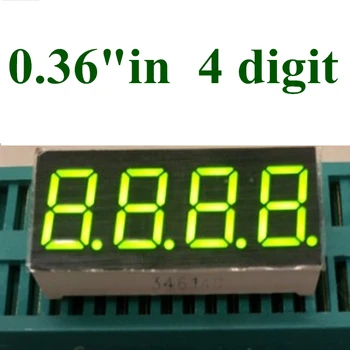20ШТ Зеленый 7-сегментный светодиодный дисплей 0,36 дюйма с 4-битным общим Катодом с четырьмя цифровыми трубками и семисегментным светодиодным дисплеем