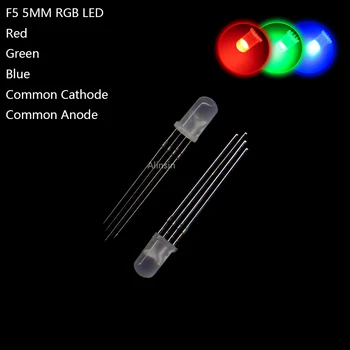 20шт 5 мм RGB КРАСНЫЙ СИНИЙ ЗЕЛЕНЫЙ СВЕТОДИОД С Общим Катодом /Общим Анодом Трехцветные Светоизлучающие Диоды f5 RGB Рассеянный / ТУМАННЫЙ