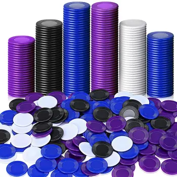 400 Штук Пластиковых Фишек для Покера, Игровых Фишек, 4 Цвета Счетной Карты для Игры, Подсчитывающей Фишки для Игры в Бинго, 2