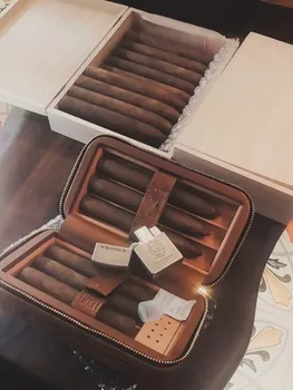 6 палочек Винтажная Импортная Кедровая коробка для сигар хьюмидор Дорожные Портативные аксессуары для курения Мужской гаджет Для Хранения Табака Подарок отца