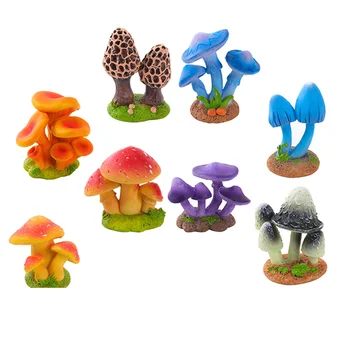 8шт Микроландшафтный Грибной декор с высокой имитацией Мини-модели грибов, Песочный столик, Поддельный гриб