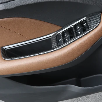 ABS Углеродное волокно для MG ZS 2018 19 2020 Подлокотник двери автомобиля, кнопка управления подъемом оконного стекла, панель, аксессуары для отделки крышки