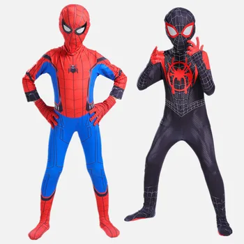 Boy Hero Expedition SpiderMan Costume Kids Marvel Superhero Jumpsuit Cosplay Set хэллоуин одежда косплей костюм