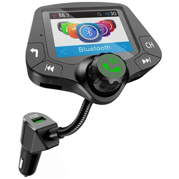 G24 Bluetooth 5,0 Автомобильный Комплект Громкой связи FM-передатчик QC3.0 Автомобильное Зарядное устройство 2,0-Дюймовый ЖК-дисплей AUX Аудиоприемник MP3-плеер