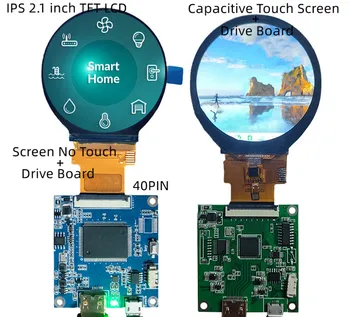 HD IPS 2,1 дюйма 40P SPI RGB TFT LCD Емкостный Круглый Экран ST7701S IC 480 * 480 SD-карта Видеоплеер HDMI-совместимая Плата привода