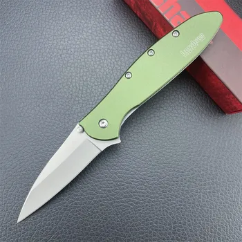 KS 1660 Нож для лука-порея с оранжевой / зеленой ручкой, карманные ножи для выживания в охоте, кемпинге, спасательные инструменты EDC на открытом воздухе с зажимом