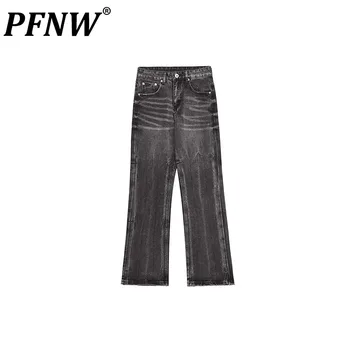 PFNW Мужские американские джинсы для хай-стрит, Нишевый дизайн, Модный бренд, Свободные Модные Прямые джинсовые брюки, шикарные брюки Tide 12Z4734