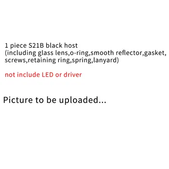 S21B черный / серый хост, включая стеклянную линзу, уплотнительное кольцо, гладкий отражатель, прокладку, без светодиода или драйвера