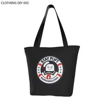 Staypuft Marshmallows Продуктовая сумка-тоут для покупок Милые Охотники за привидениями Ghosts Холщовые сумки для покупок через плечо Сумки большой вместимости