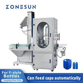 Автоматическая укупорочная машина ZONESUN для укупорки бутылок в стиле F с устройством подачи крышек