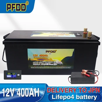 Аккумулятор LiFePO4 12V 400Ah 300Ah 200Ah 150Ah 100Ah Со встроенными литий-железо-фосфатными элементами BMS Емкостью 6000 циклов для солнечных батарей Golf Cart