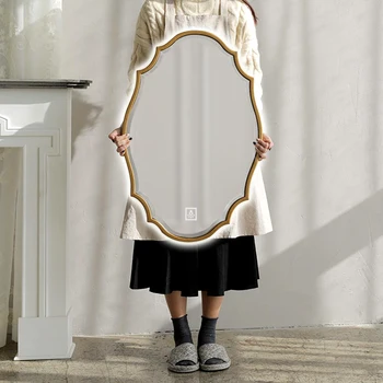 Винтажное настенное декоративное зеркало со светодиодной подсветкой, декоративное зеркало для ванной комнаты, спальни, Эстетическое украшение для всего тела Spiegel Home Decoration Luxury YY50DM