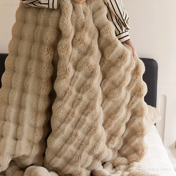 Высококачественное тосканское одеяло из искусственного меха на зиму, теплые одеяла для кроватей, высококачественное уютное плюшевое теплое одеяло, диванные одеяла