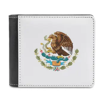 Герб Мексики-Флаг Мексики Кожаный бумажник Мужской кошелек Ручной работы Персонализированный кошелек Подарок на День отца Мексика Мексиканский мексиканский