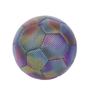 Голографический футбольный мяч - Светится в темноте, светоотражающий, размер 5 - Идеально подходит для детей Прочный И простой в установке