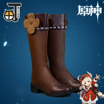 Горячая игра Genshin Impact Klee, косплей Лолиты Шухе, туфли на высоком каблуке, ботинки из искусственной кожи на заказ для Рождественского шоу комиксов