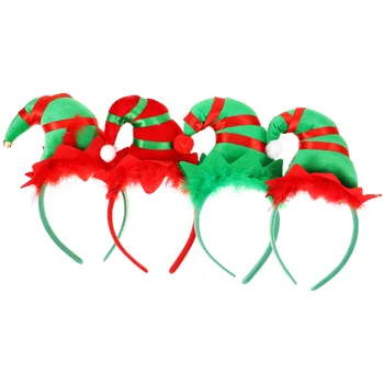 Детская тиара, крошечные шляпки для вечеринок, 4 шт., Рождественские повязки с эльфом, Рождественская шляпа, повязка на голову, Рождественский костюм эльфа, головные уборы, эльфийские волосы для