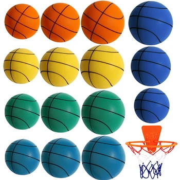 Детский бесшумный баскетбол для помещений, баскетбольный мяч для дриблинга с высокой устойчивостью, легкий 3/5/7 для различных занятий в помещении