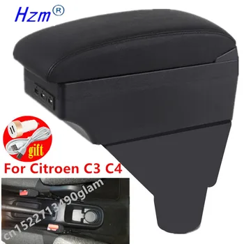 Для Citroen C3 C4 Коробка для подлокотников Центральная консоль коробка для хранения содержимого центрального магазина подстаканник аксессуары запчасти USB Зарядка