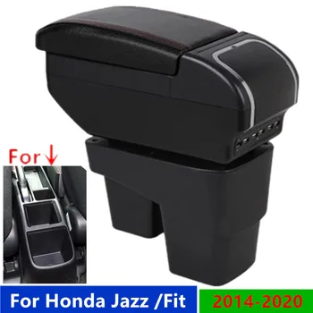 Для Honda Fit Подлокотник для Honda Jazz/Fit Автомобильный подлокотник коробка 2014 2015 2016 2017 2018 2019 Запчасти для дооснащения Внутренний ящик для хранения 3USB