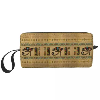 Дорожная сумка для туалетных принадлежностей Egyptian Eye Of Horus, модный Органайзер для косметики для макияжа в Древнем Египте, женская коробка для хранения косметики Dopp Kit Box