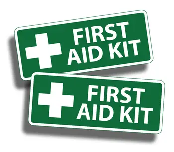 ЗЕЛЕНАЯ наклейка для оказания первой помощи 1st Safe Safety Alert 911 Rescue Kit Аварийный Красный Крест