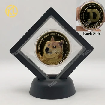 Золотая / Серебряная Dogecoin Ada Cardano Crypto BTC EOS ETH Coin Криптовалюта Коллекционная Отличный Подарок Серебряная Монета с Подставкой для дисплея
