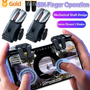 Игровой Триггер Мобильного Телефона G21 Gamepad Джойстик с 6 Пальцами Для Прицельной Стрельбы По киберспортивной Игре Кончиками Пальцев Для Android PUBG Game Controller