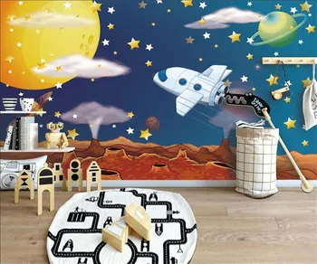 Изготовленная на заказ фреска 3D трехмерная вселенная звездное небо мультяшные обои фон детской комнаты обои papel de parede