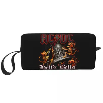 Изготовленный на Заказ AC DC Hells Bells Дорожная Косметичка для Женщин Rock Heavy Metal Туалетные Принадлежности Для Макияжа Lady Beauty Storage Dopp Kit