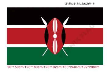 КАФНИК, бесплатная доставка 90x150 см/128*192 см/160*240 см/192*288 см большие флаги Кении Флаг для внутреннего наружного декоративного