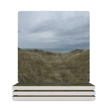 Керамические подставки с видом на океан (квадратные) для кофейных кружек, столовый набор, милые подставки