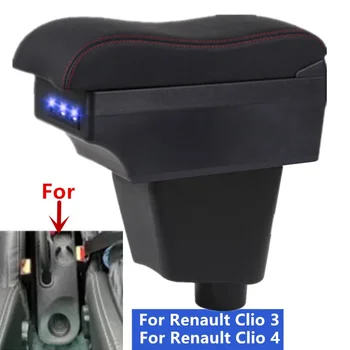 Коробка для подлокотника Для Renault Clio Captur Clio1 Clio2 Clio3 Clio 4 Clio RS Captur Кожаный Подлокотник Консольный Ящик Для хранения USB