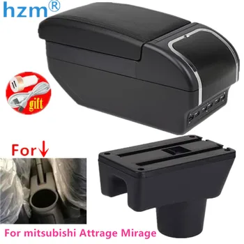 Коробка для подлокотников для Mitsubishi Attrage Mirage Поворотный Большой ящик для хранения Центральной консоли с подстаканником Пепельница USB