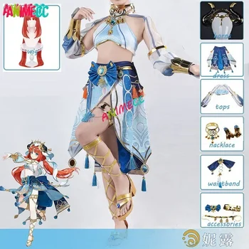 Костюм для косплея Genshin Impact Nilou, парик, рога, обувь, аниме-игра, вечеринка на Хэллоуин, сексуальное платье для женщин, Маскарадный костюм для девочек