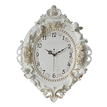 Креативные настенные часы в стиле ангела из смолы в гостиной, подвесные настенные часы для домашней спальни, для отеля TimeTool