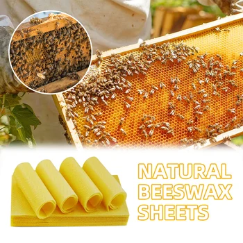 Листы пчелиного воска из натуральных сот, желтые хлопья пчелиного воска, многоцелевые для пчеловодства / изготовления свечей / полировки мебели