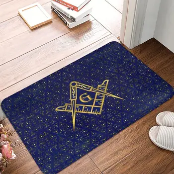 Масонский нескользящий коврик Компасы Темно-синий коврик для кухни в гостиной, уличный ковер, Современный декор для дома