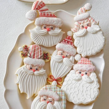 Новая Рождественская формочка для печенья и штампы Формы для печенья Санта-Клауса Рождественские Подарки для празднования Помадки Украшение торта Инструмент для выпечки