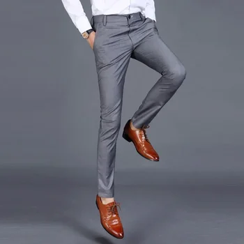 Новые осенние повседневные брюки 2023 года, мужские брюки для ног, Корейская посадка, однотонные официальные брюки, костюмные брюки