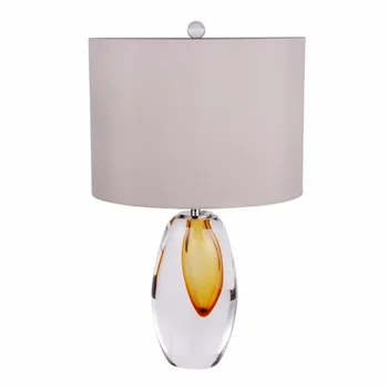 Новый дизайн, прикроватное освещение для гостиной и офиса, настольная лампа на основе выдувного стекла с глазурью янтарного цвета