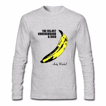 Одежда с принтом, Футболка, Мужская футболка The Velvet Underground, Рок-н-ролльная группа, Футболки С Круглым вырезом и Длинным рукавом, Мужская Футболка с бананом