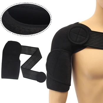 Опора для одного плеча, Бандаж для спины, Защитный ремень, Регулируемый Дышащий Ремень для спортивного ухода в тренажерном зале, Бандажные накладки, Черная повязка