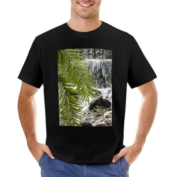 Пальмы встречают водопад # 1 # стена # декор # художественная футболка с животным принтом, рубашка для мальчиков, большие и высокие футболки для мужчин